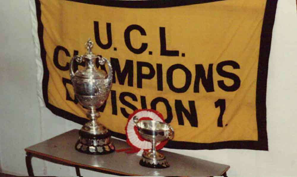 The United Counties League Division Two North and league cup trophies