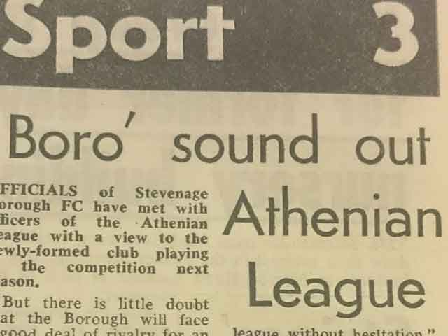 Boro' Sound Out Athenian League: Blast From The Past