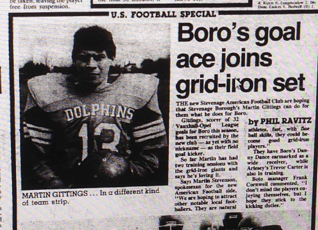 Martin Gittings tried his hand at American Football back in the day too