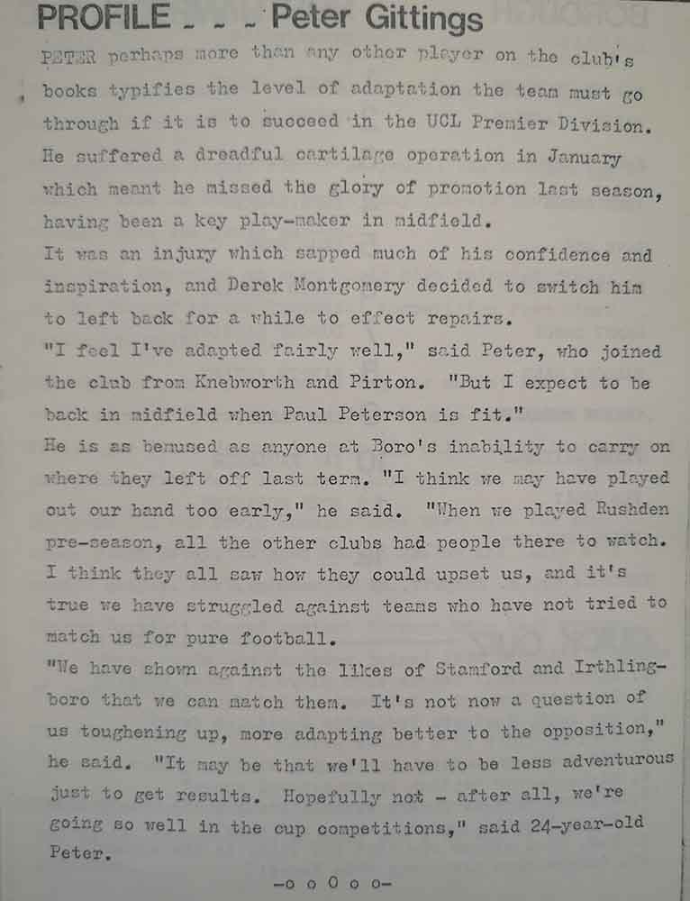 In hindsight maybe, but there's no reason why Peter Gittings wouldn't be seen as a Boro' great if his knee wasn't such a bother
