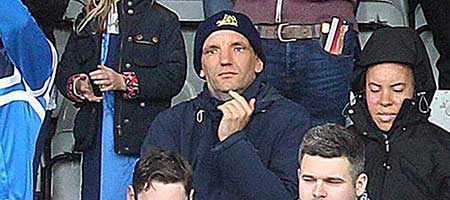 Wycombe Wanderers v Stevenage: Henning Wehn in the South Stand at the Lamex
