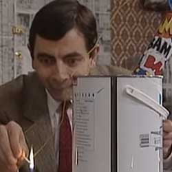 Mr Bean paints his house