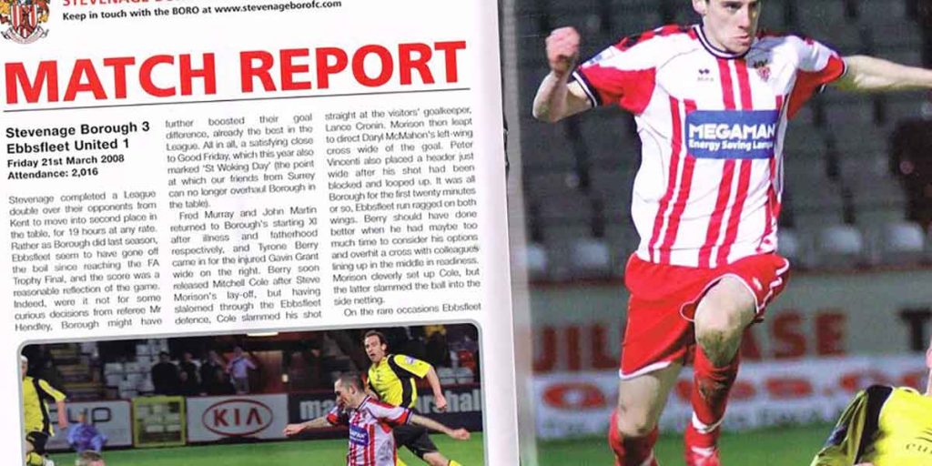 Boro' didn't often play at home (or win) on Fridays during our non-league days – but there were exceptions