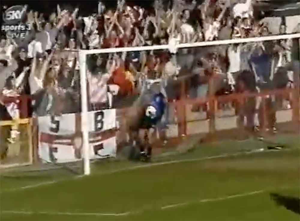 With Laurence Batty off his line and not the most agile, Crawshaw sent a high lob over his head from just inside the box. It landed true in the back of the net.