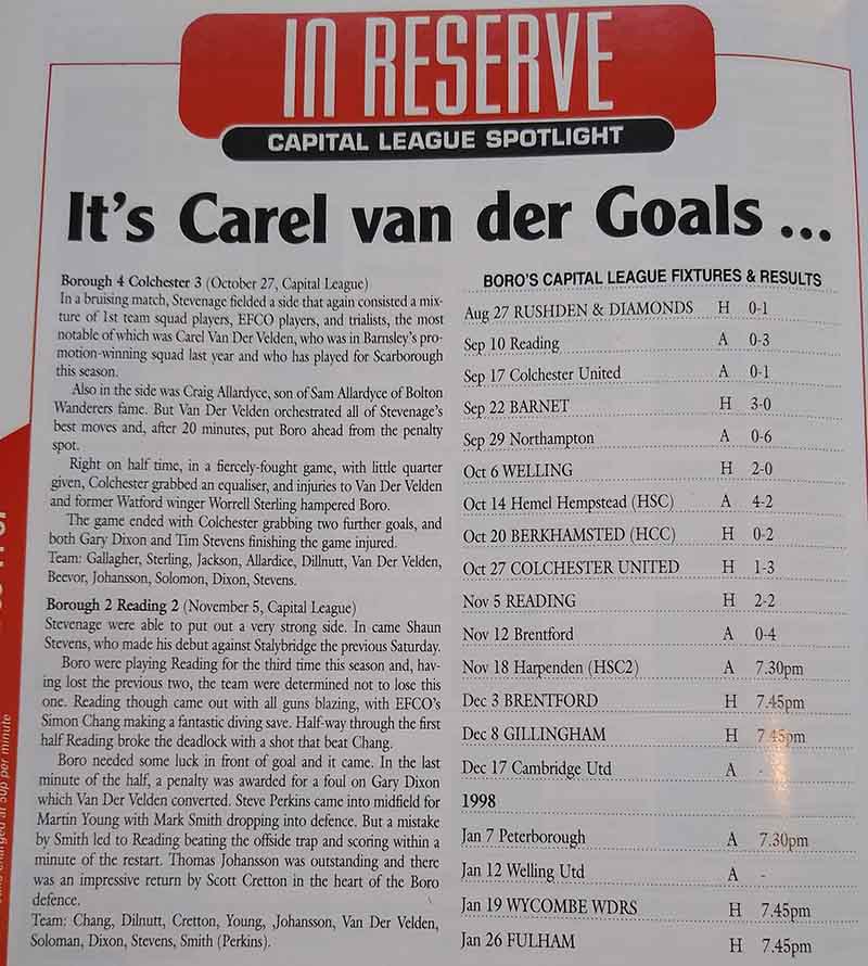 Not sure the "Carel van der Goals" headline works for us, Clive